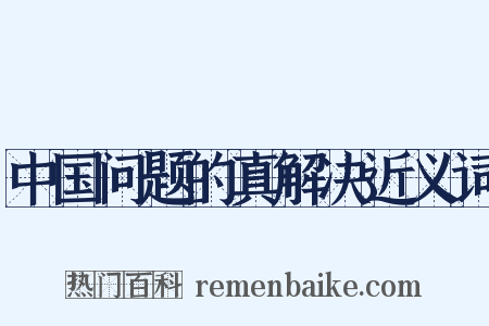 中国问题的真解决近义词是什么意思的图片